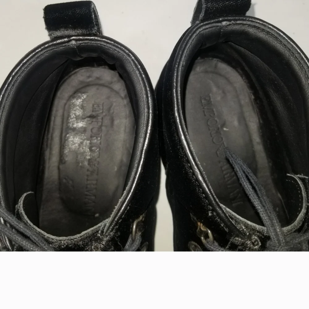 Emporio Armani Men's Black Suede Boots Size 6